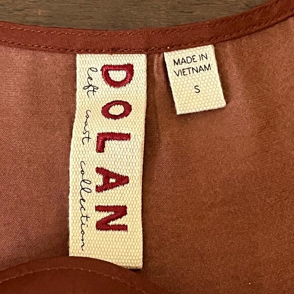 Dolan Left Coast Collection Brown Baby Doll Top with 3/4 Length Sleeves Small - Picture 8 of 11